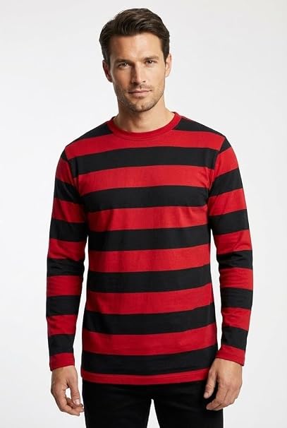 Retro Striped Unisex Cotton Crew Neck T-Shirt