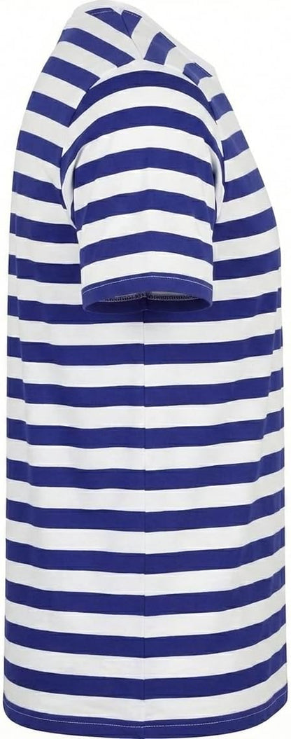 Retro Striped Unisex Cotton Crew Neck T-Shirt