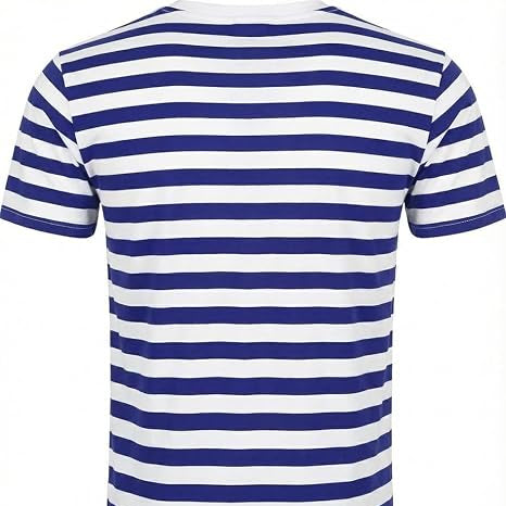 Retro Striped Unisex Cotton Crew Neck T-Shirt